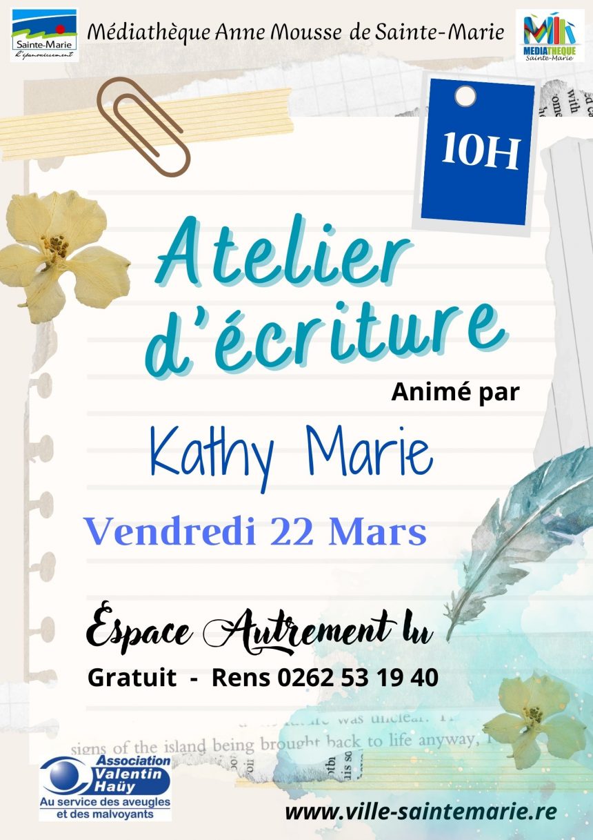 Atelier d’écriture – 22 mars