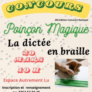 Concours Poinçon Magique  » Dictée en braille »