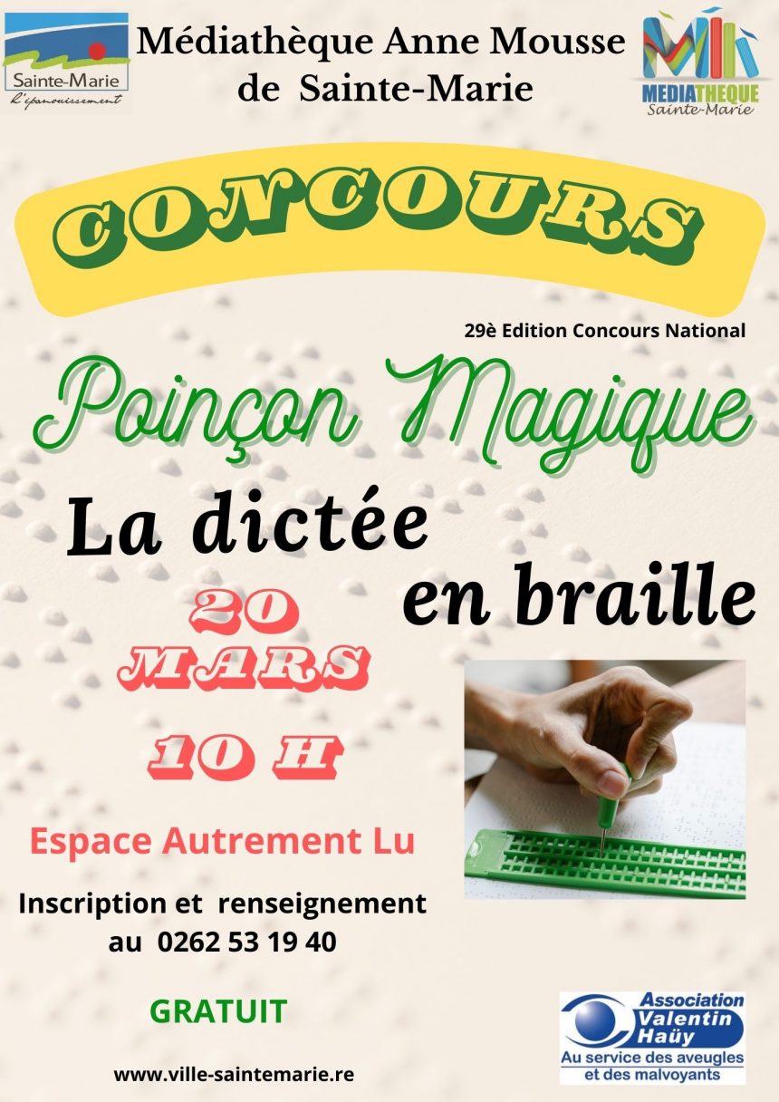 Concours Poinçon Magique  » Dictée en braille »