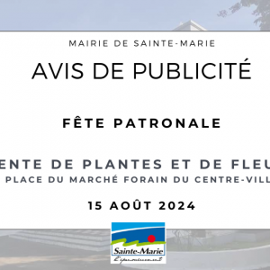 Avis de publicité : Appel à candidature pour l’exploitation -activité de fleuriste pour la fête patronale du 15 août 2024
