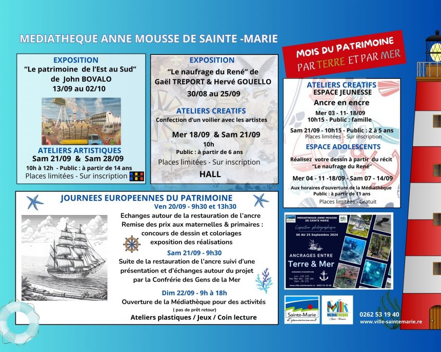 Mois du Patrimoine par Terre et par Mer …  du 03 au 25 Sept