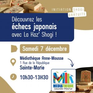 ATELIER DE SHOGI : JEUX D’ECHEC JAPONAIS – SAM 07 DEC