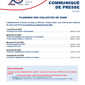 Don du sang jeudi 08 et vendredi 09 mai au centre commercial de Duparc
