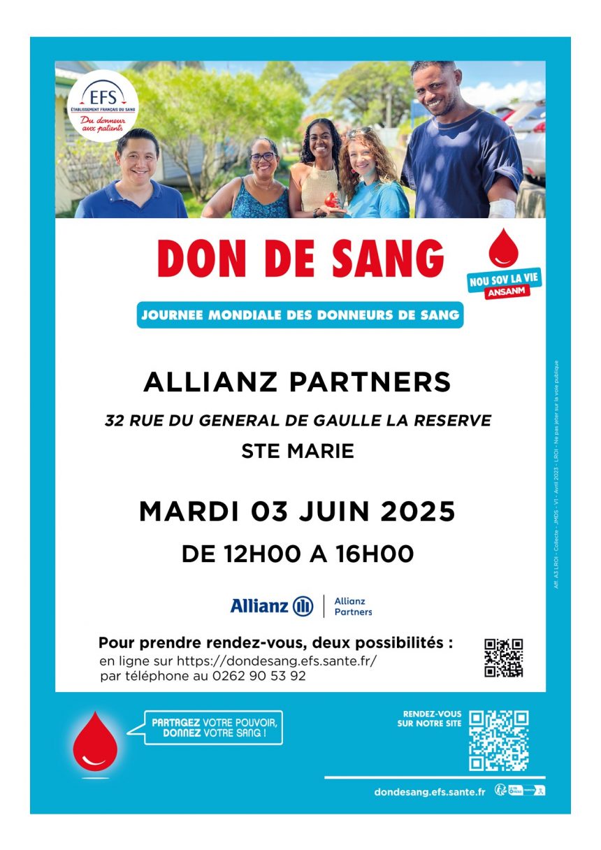 Don du sang mardi 02 juin Allianz Partners