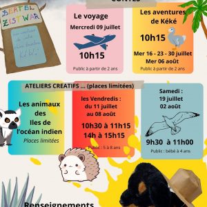 Contes et ateliers créatifs – juillet / août