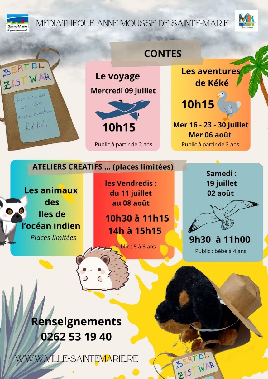 Contes et ateliers créatifs – juillet / août