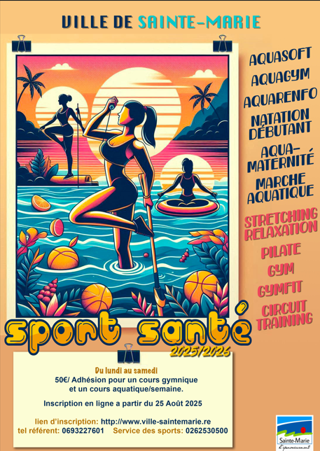 affiche pour le club sport santé, saison 2025 à 2026